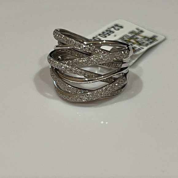 ❤️SOLD❤️ EFFY Diamond Crossover Statement Ring 3/4 ct. t.w.14K White Gold.Size 6 - Picture 12 of 17